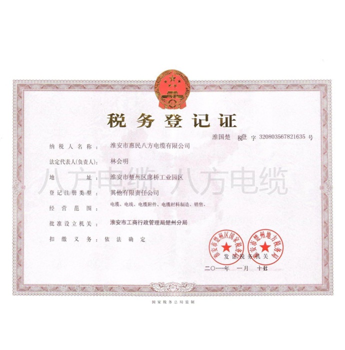 惠民税务登记证
